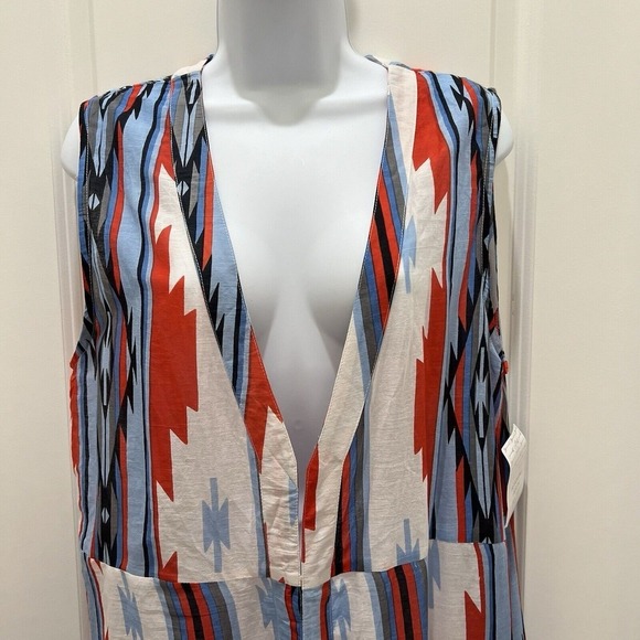 Crazy Train Size M Kimono Duster Aztec Tribal Southwest Print Sleeveless Long - Picture 5 of 14